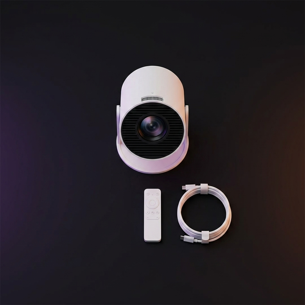 What's included: EmberVue Halloween Projector, remote control, and power cord